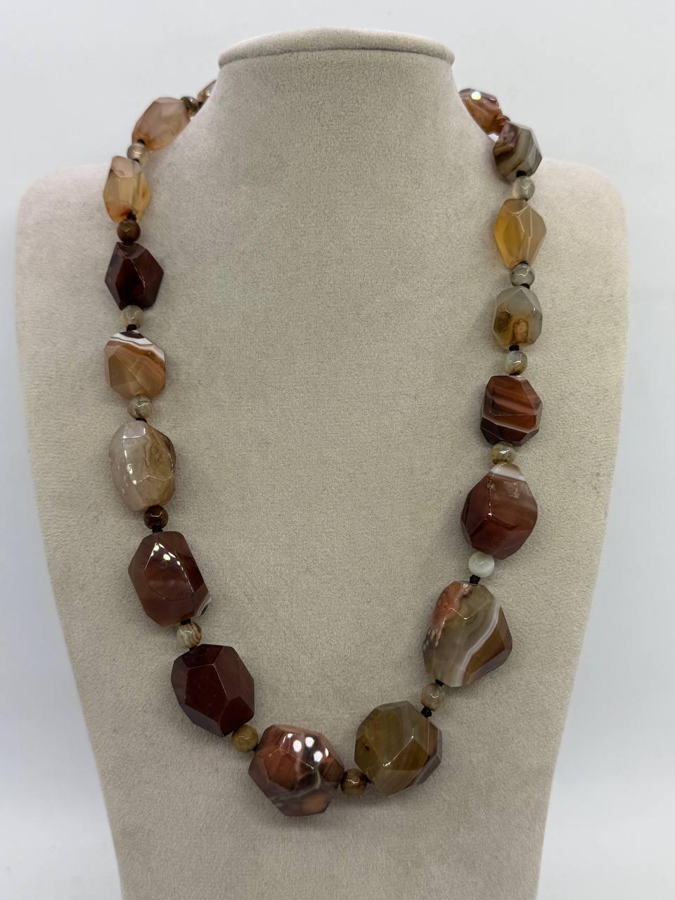 Бусы из агата 45 см Комбинированный (13003)