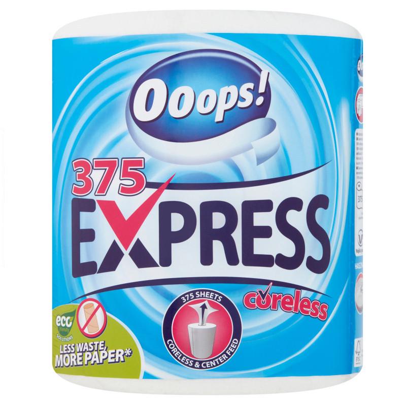 Бумажные полотенца Ooops! Express Coreless 2х слойная 1 шт. 375 отрывов (1570084055)