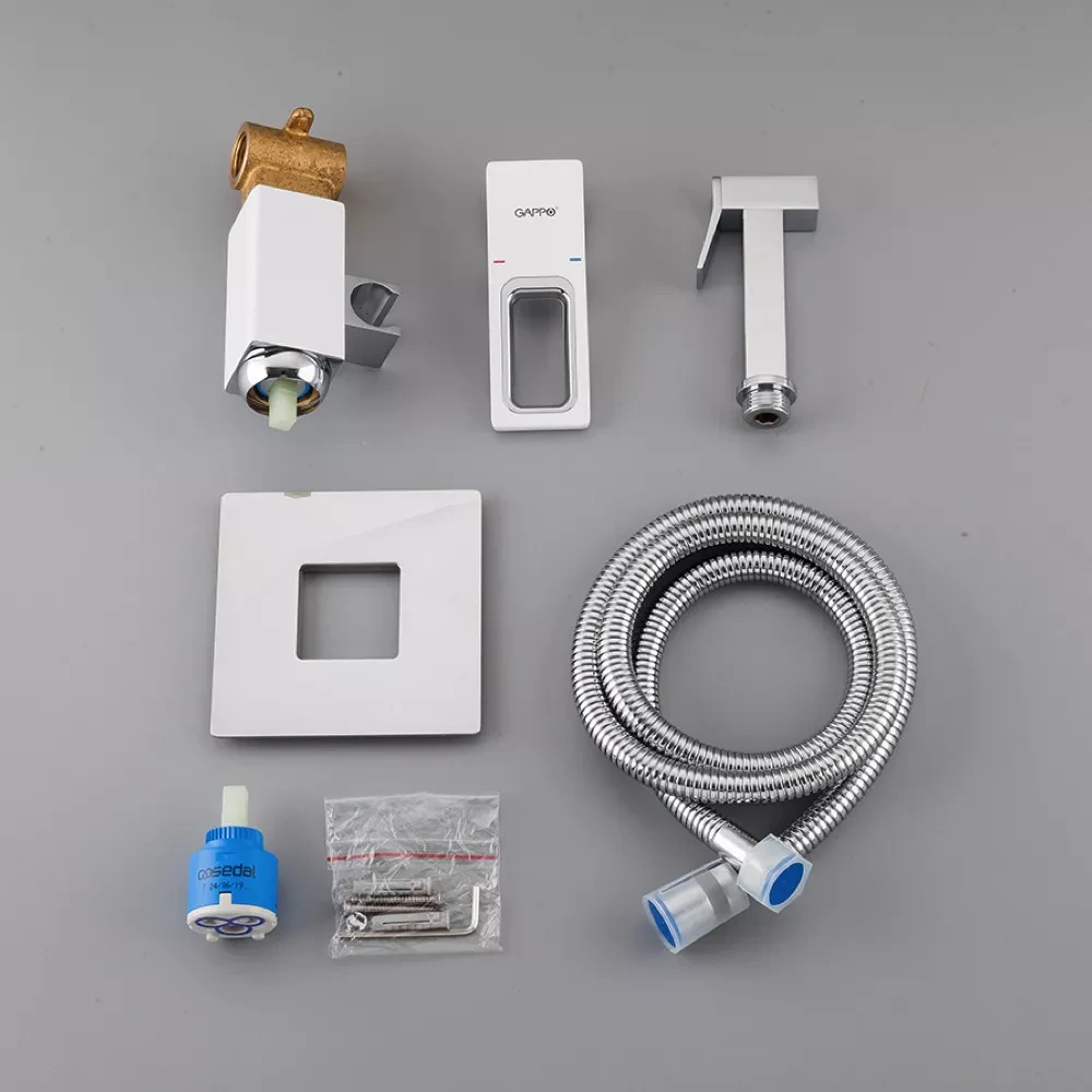 Гигиенический душ скрытого монтажа Gappo G7217-8 Белый/Хром (G7217-8) - фото 5 Гигиенический душ скрытого монтажа Gappo G7217-8 Белый/Хром (G7217-8) - фото 5