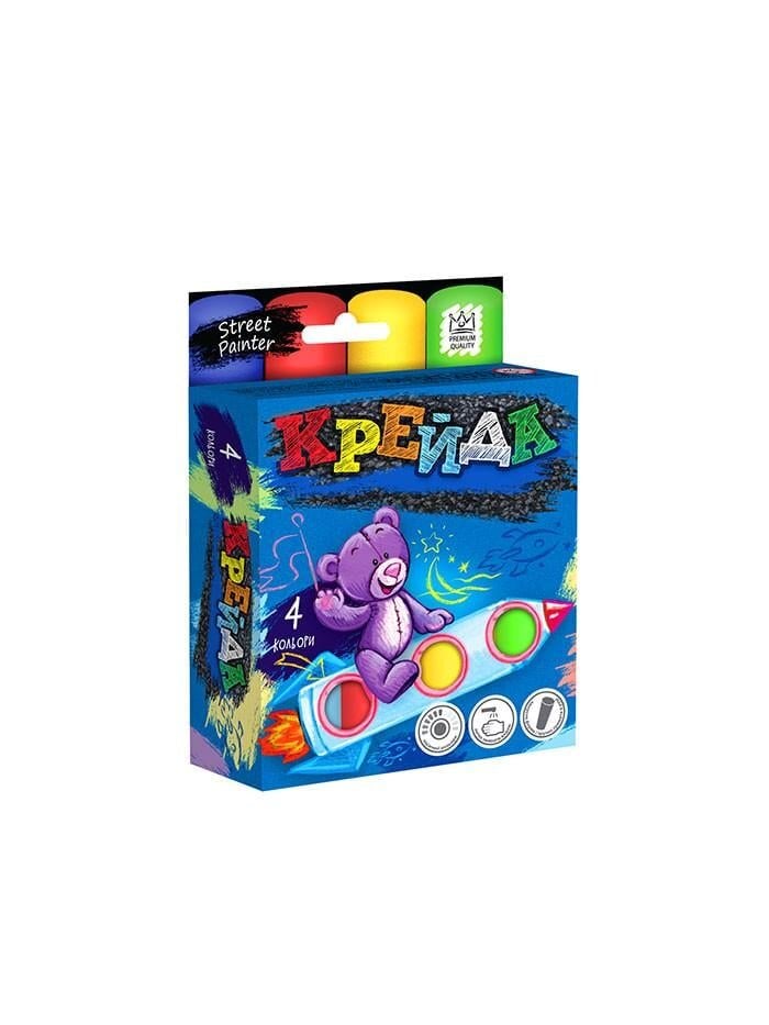 Набір крейди дитячої Danko Toys для малювання на асфальті велика 4 шт. (KR-394-B-3)
