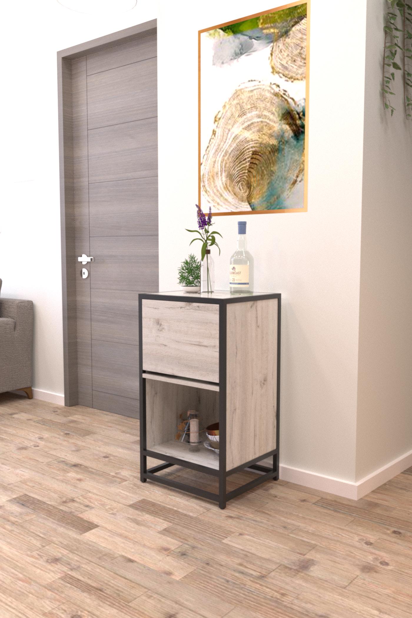 Тумба EcoLoft Скавелла DSP-1270-2 в стилі лофт Дуб Кортона (29820965) - фото 1