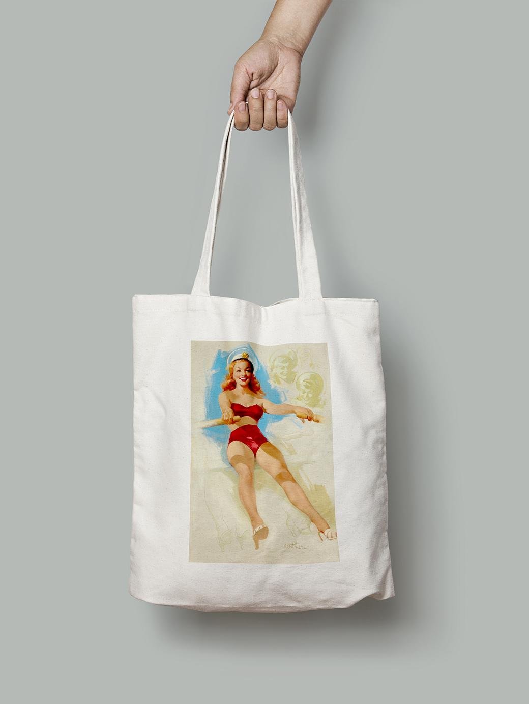 Эко-сумка шопер Девушка в лодке. Тед Уизерс