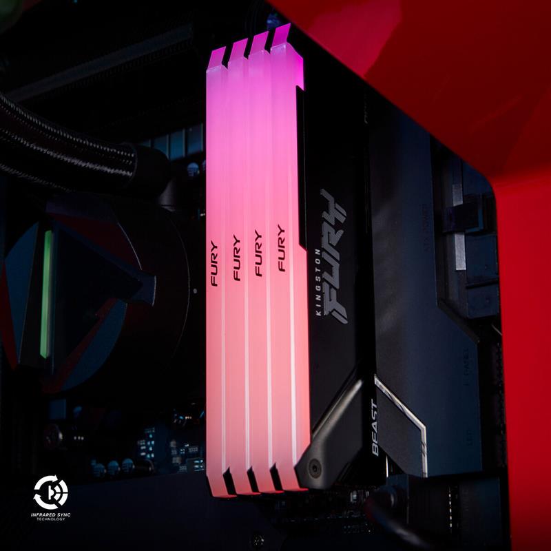Оперативная память Kingston Fury Beast RGB DDR4 2x8GB/3200 (KF432C16BB2AK2/16) - фото 8