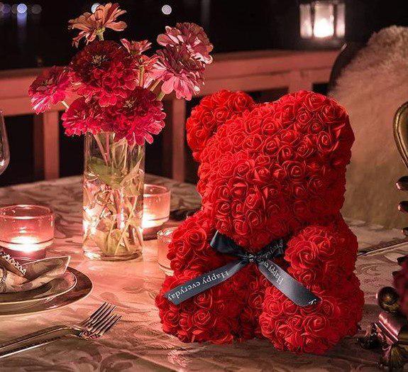 Мишка из роз и конфеты Raffaello Романтическое сияние (2104618450) - фото 2 Мишка из роз и конфеты Raffaello Романтическое сияние (2104618450) - фото 2