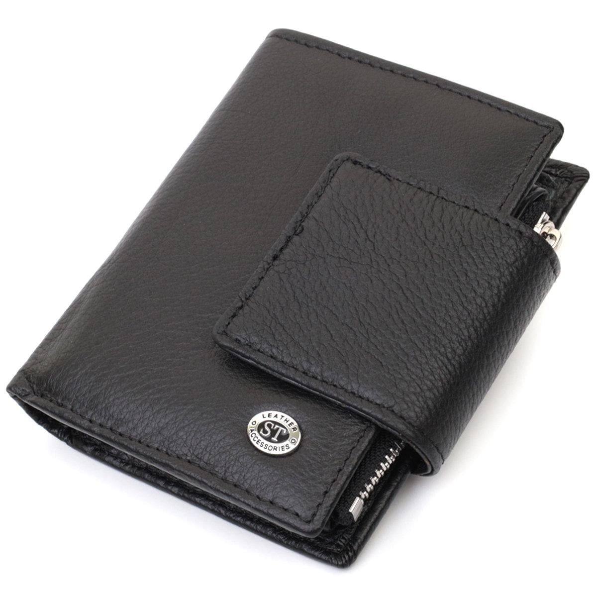 Кошелек женский ST Leather 22703 из натуральной кожи Черный флотар (168-136-22703)