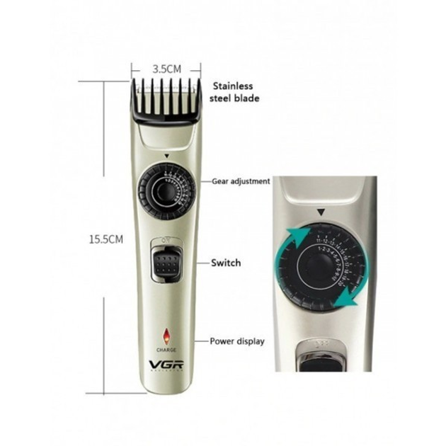 Машинка для стрижки беспроводная VGR V-031 Pro (302525269) - фото 10 Машинка для стрижки беспроводная VGR V-031 Pro (302525269) - фото 10