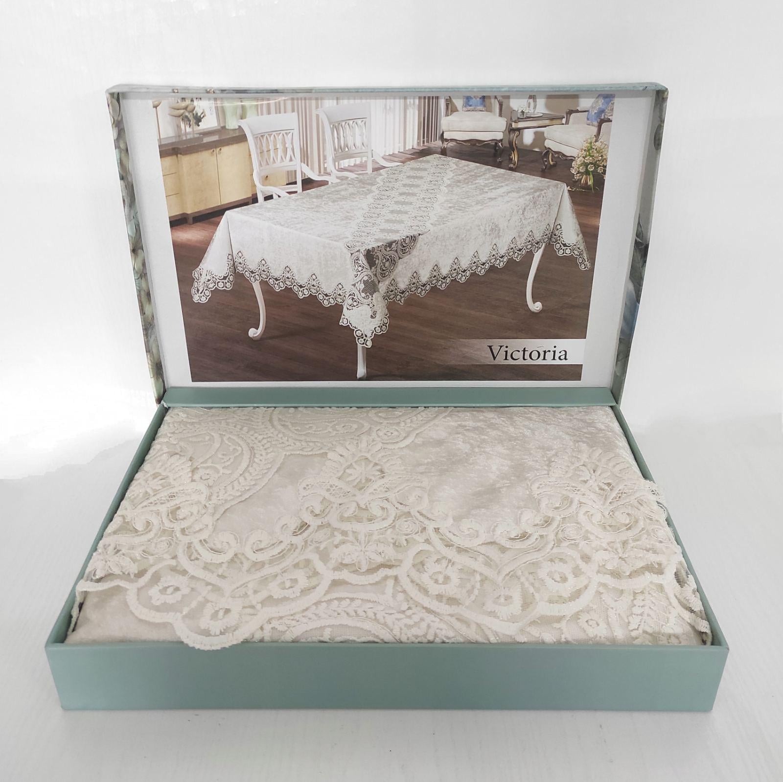 Скатерть велюровая Maison Royale 160x350 см Victoria Cream (CN17628)