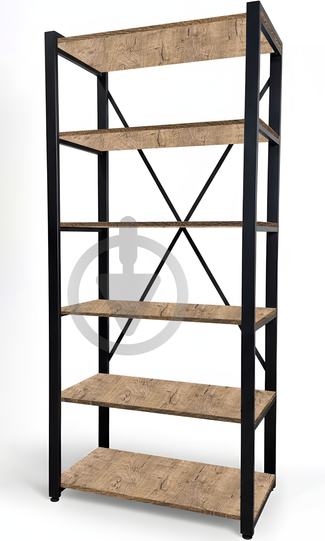 Стеллаж металлический для дома офиса RoMax Bruges 200х90х50 см лофт ДСП Дуб Шервуд/Черный Стеллаж металлический для дома офиса RoMax Bruges 200х90х50 см лофт ДСП Дуб Шервуд/Черный
