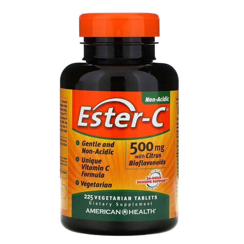 Витамин С American Health Ester-C с цитрусовыми биофлавоноидами 225 вегетарианских таблеток 500 мг