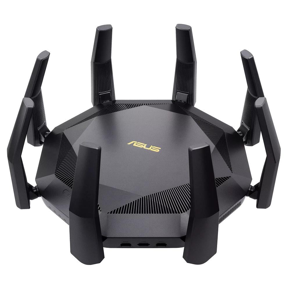 Роутер Asus RT-AX89X Wi-Fi 6 2,4 GHz до 1148 MB/s/5 GHz до 4804 MB/s 1x10GLan 8xGLan 1xGWan 2xUSB3.1 1xSFP+ MU-MIMO OFDMA 8 зовнішніх антен Black