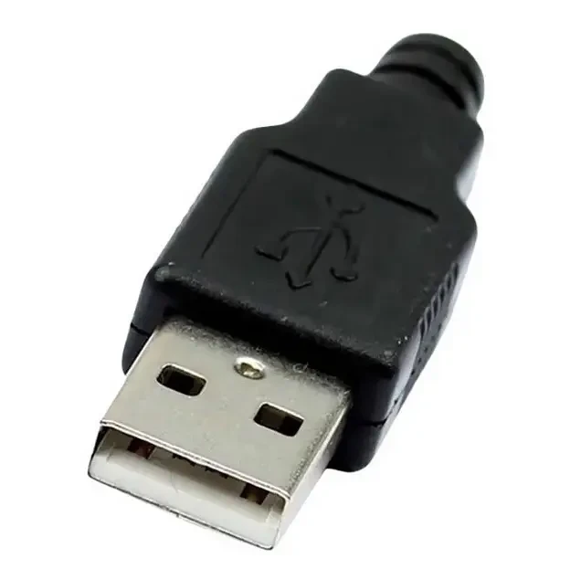 Роз'єм кабельний USB USB-AM штекер тип А 4 контакти корпус-пластик позолота 24К 1 шт. Чорний (000049403)