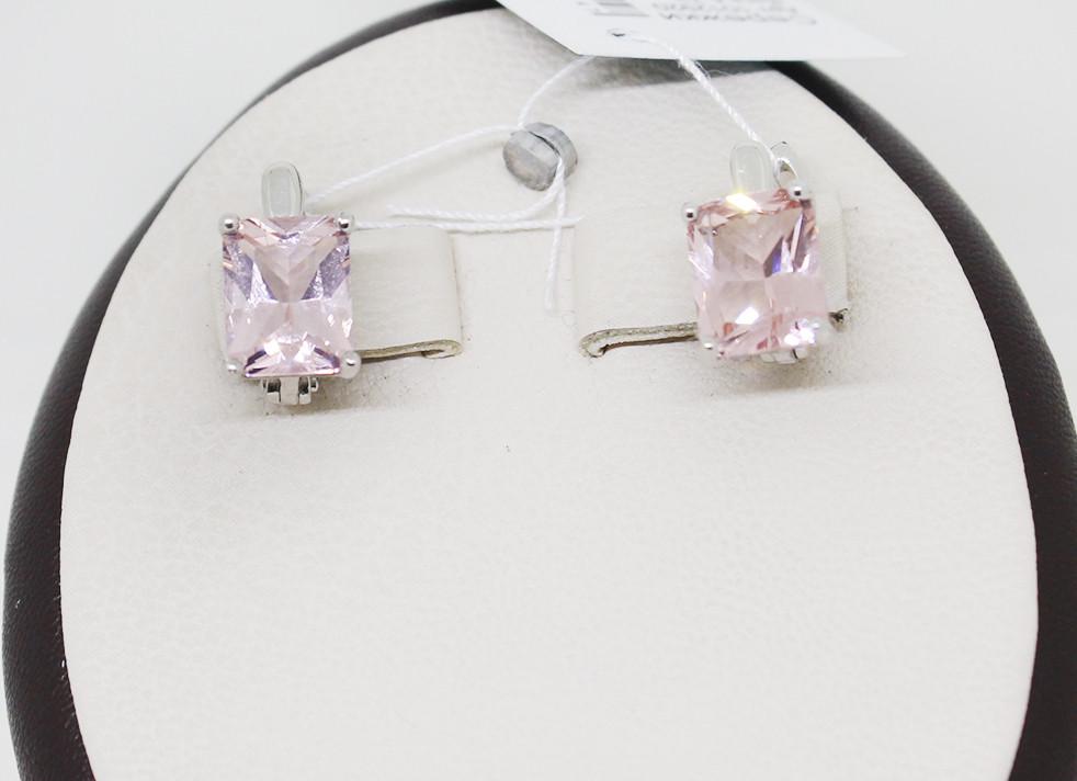 Серьги серебряные с морганитом 4,72 г (1244007968)