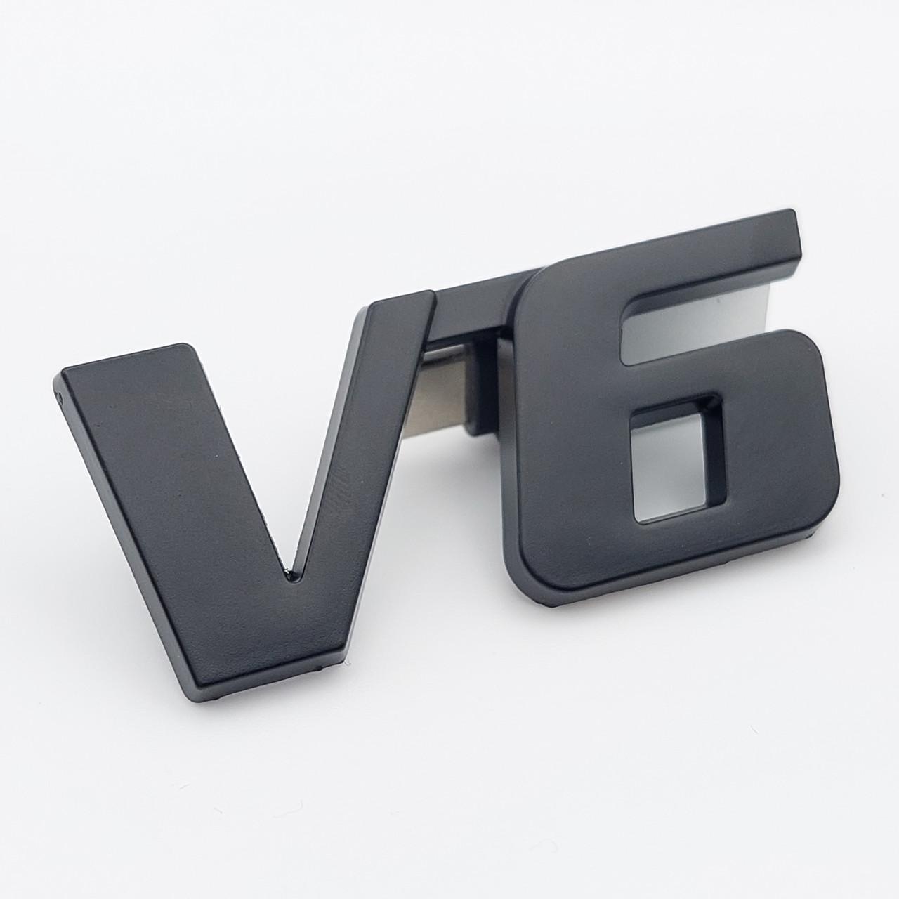 Эмблема надпись V6 Toyota металл Черный матовый (1783507033)