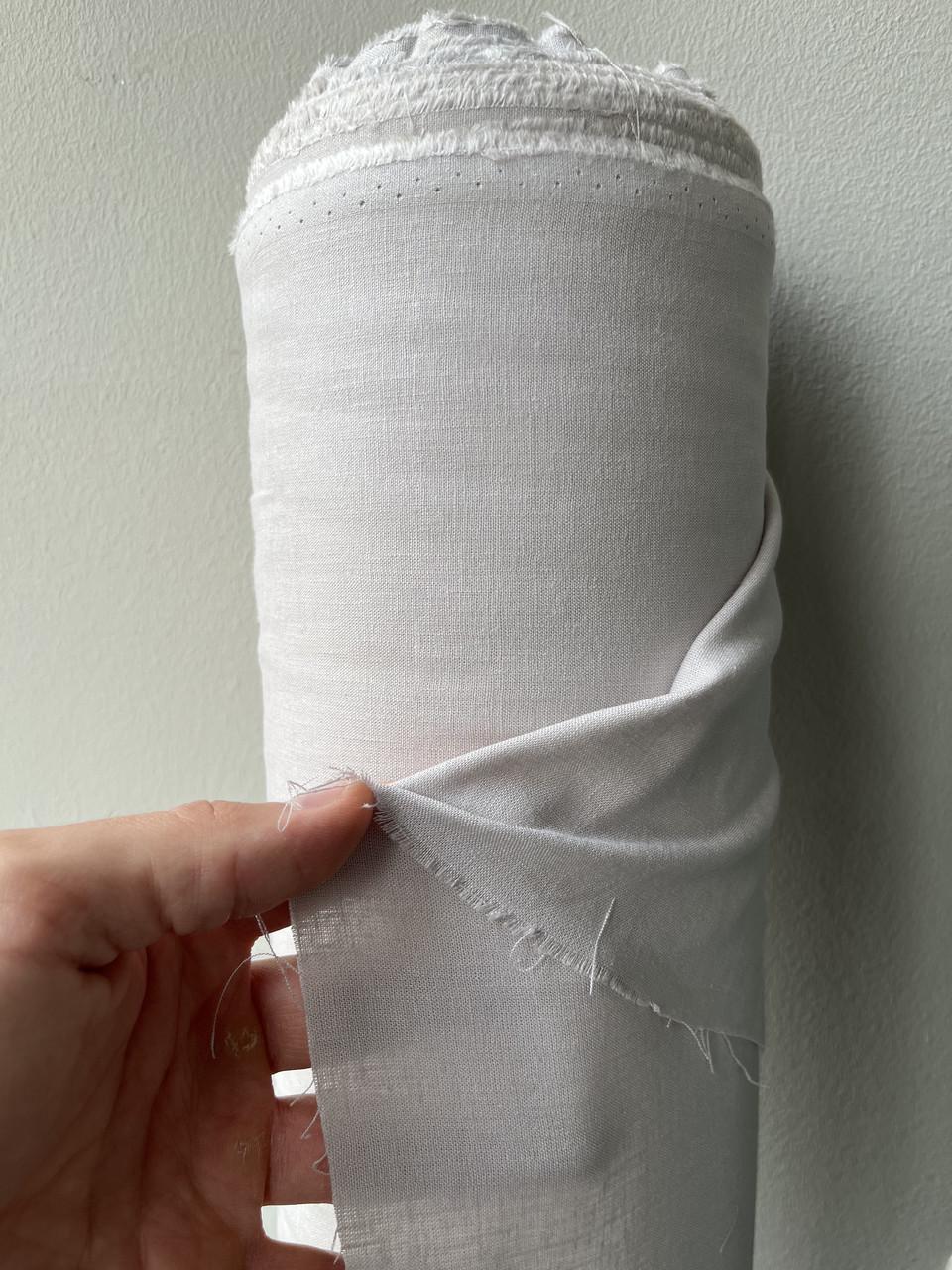 Ткань LINEN PLUS 56% лен 44% вискоза 143 см 530 Светло-серый - фото 7