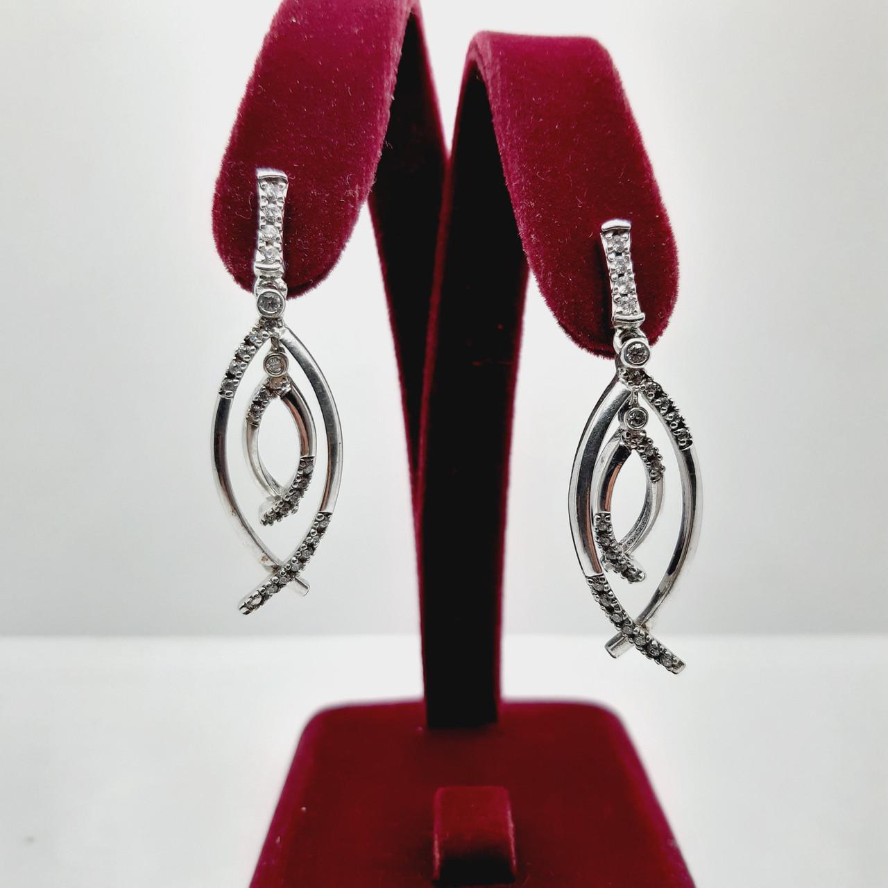 Серьги серебро пусеты висячие 925° 8,71 г (С-227)