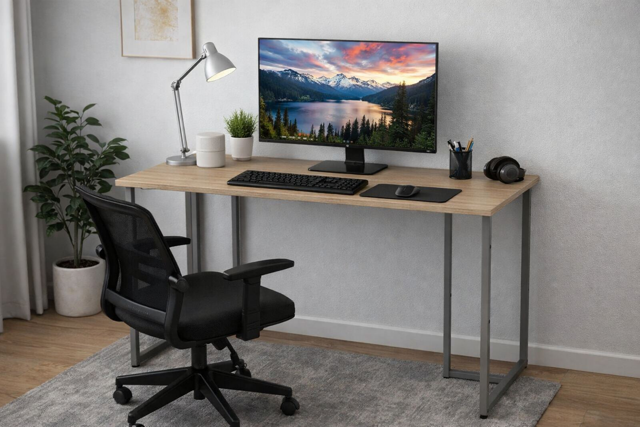 Стол компьютерный Hanna Ferrum металлический каркас 32 мм 75x120x70 см Серый/Дуб Сан-Марино (FRD-101439)