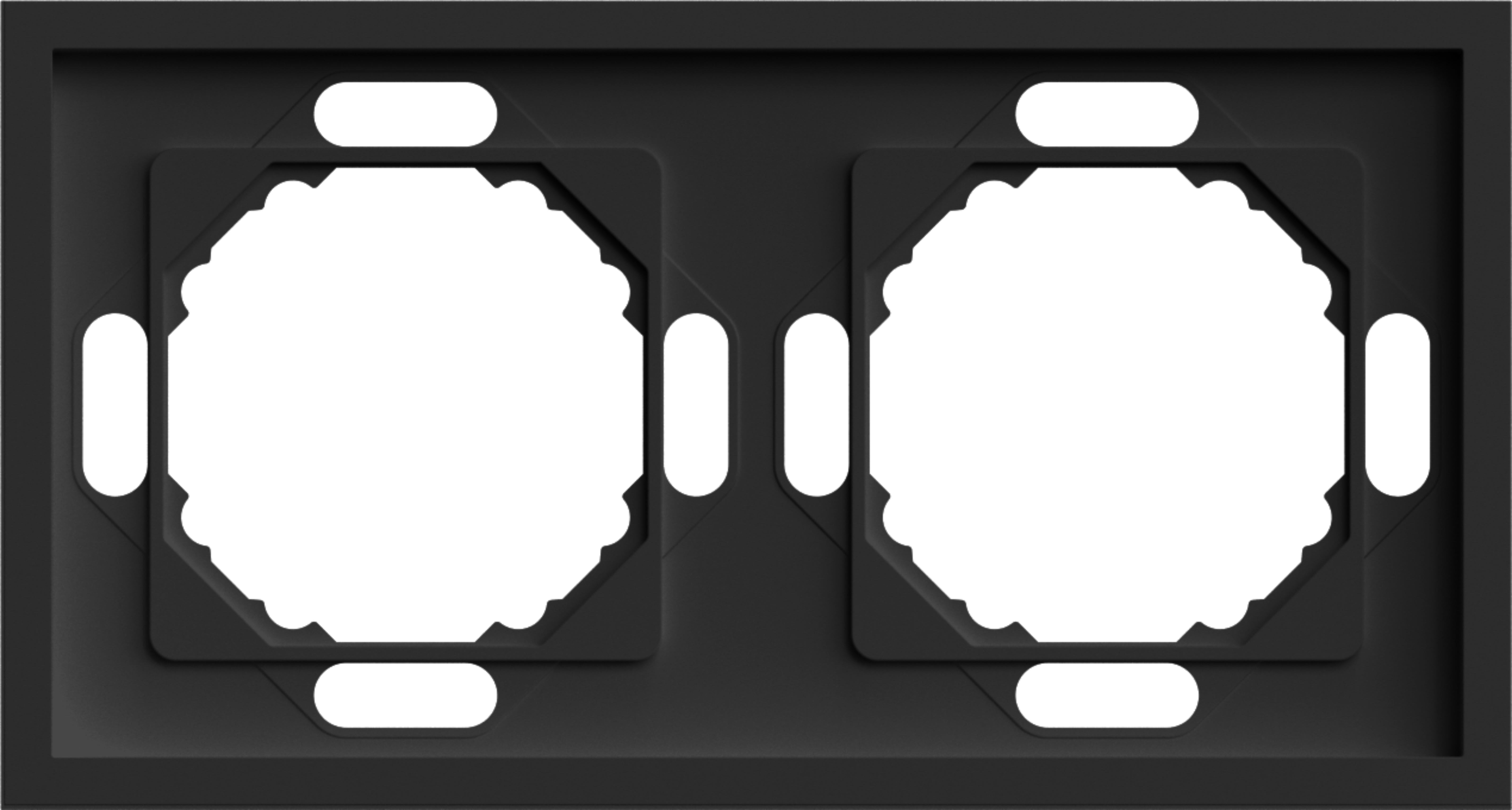 Рамка подвійна ARDERO Soft універсальна Чорний (EF102-B )