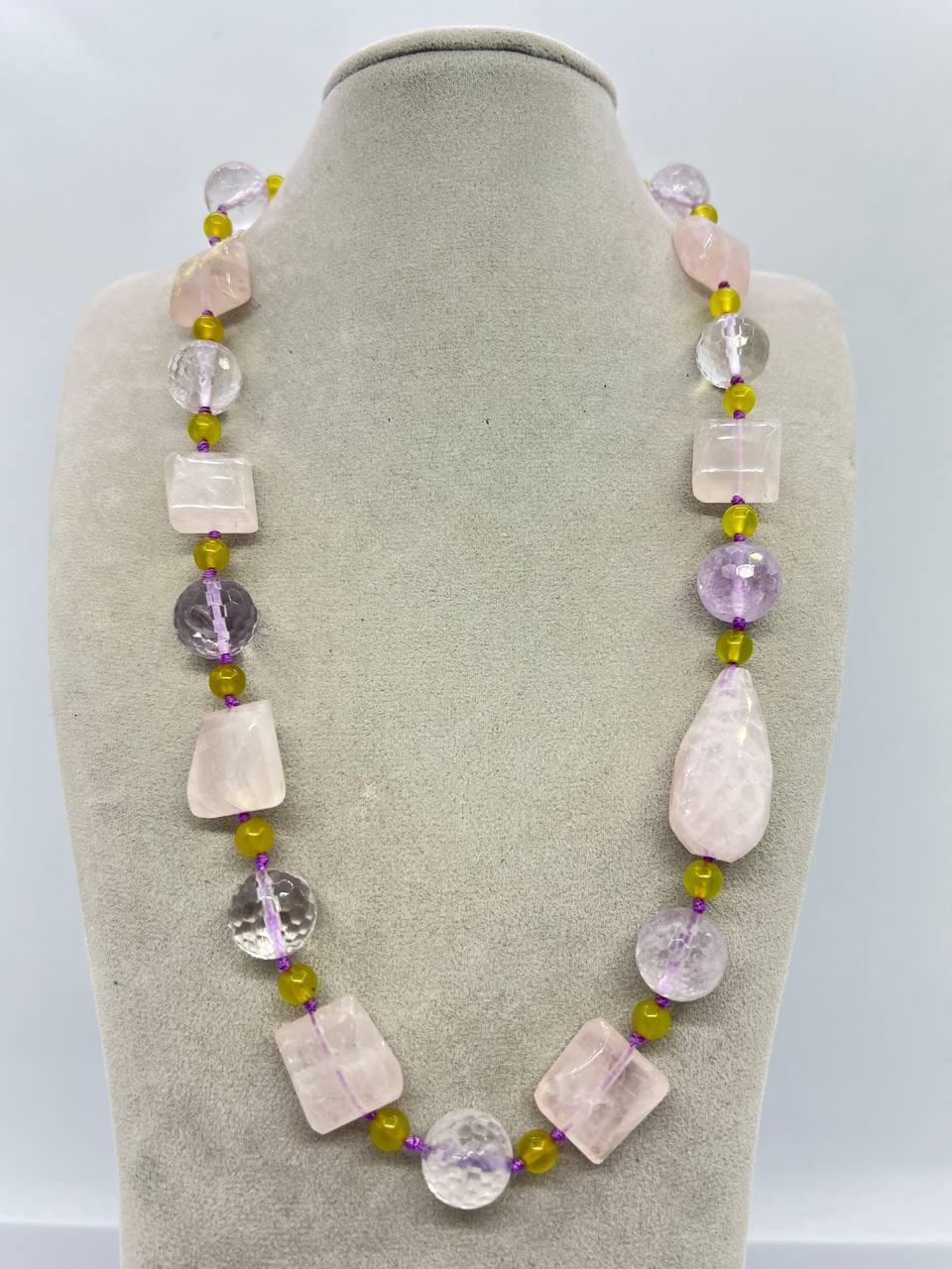 Бусы кварц 50 см Разноцветный (10897)