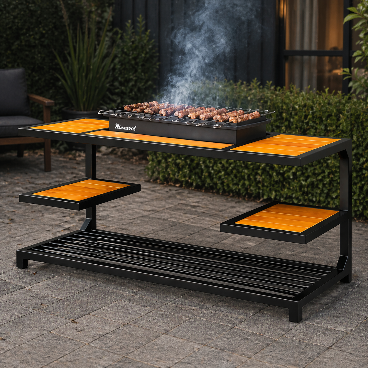 Мангал Jooki Одін на 12 шампурів 4мм в стилі LOFT