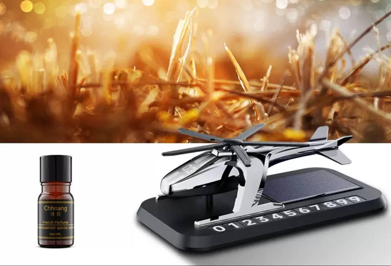 Ароматизатор для авто Вертоліт на сонячній батареї з номером телефону Silver (g31-kk1-5uu) - фото 6