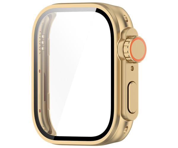 Чехол с защитным стеклом Protective Cover with Glass для Huawei Watch Fit 3​ с кнопками Золотой