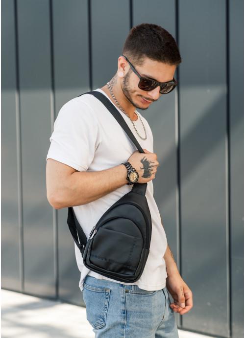 Мужская сумка-слинг Sambag через плечо из экокожи Черный (890019629) - фото 2 Мужская сумка-слинг Sambag через плечо из экокожи Черный (890019629) - фото 2