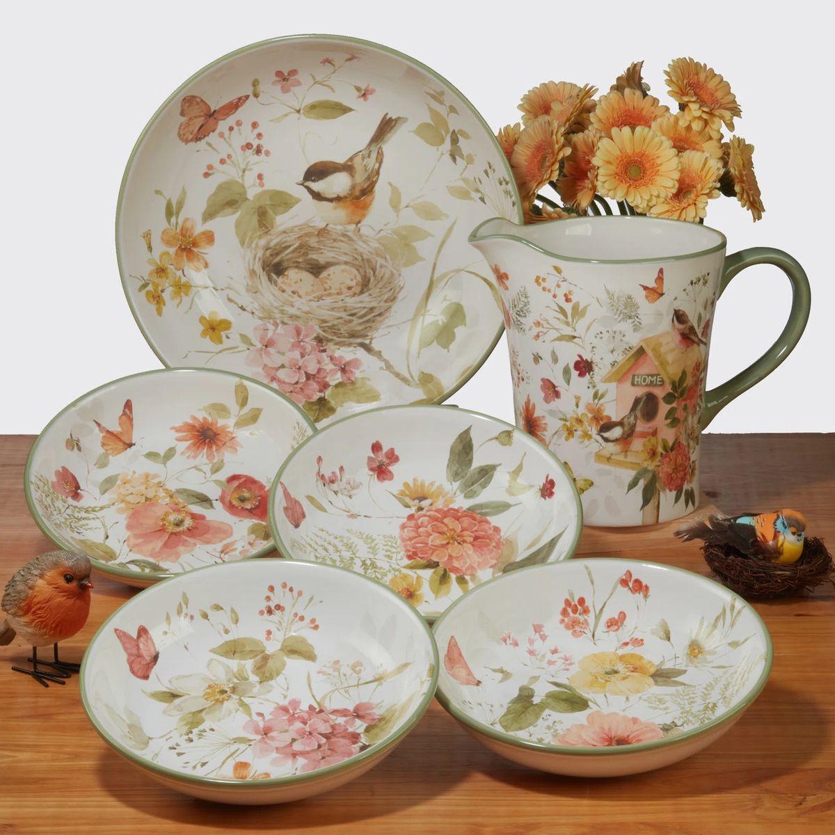 Кувшин Certified International керамический с рисунком Лесная песня 3,3 л Зеленый (29101) - фото 3 Кувшин Certified International керамический с рисунком Лесная песня 3,3 л Зеленый (29101) - фото 3