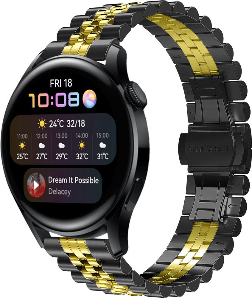 Браслет металлический Stech Line для Huawei Watch 3 Black Gold (29145-02)