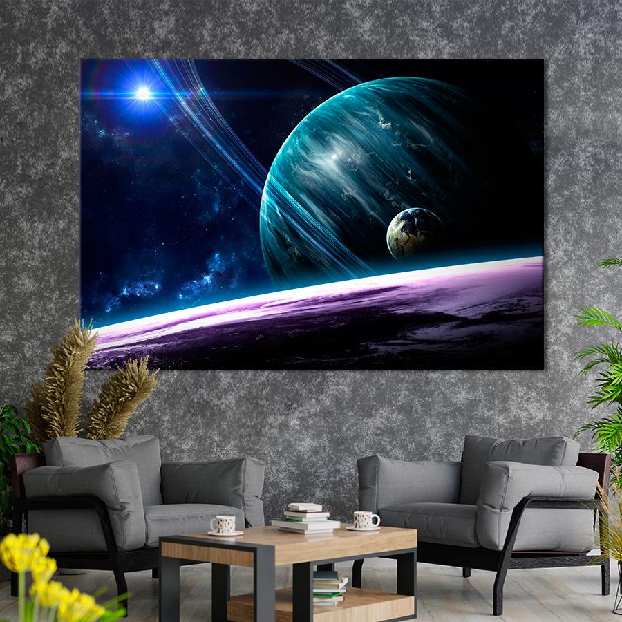 Картина на холсте Космические планеты 80x54 см (V208-1_L)