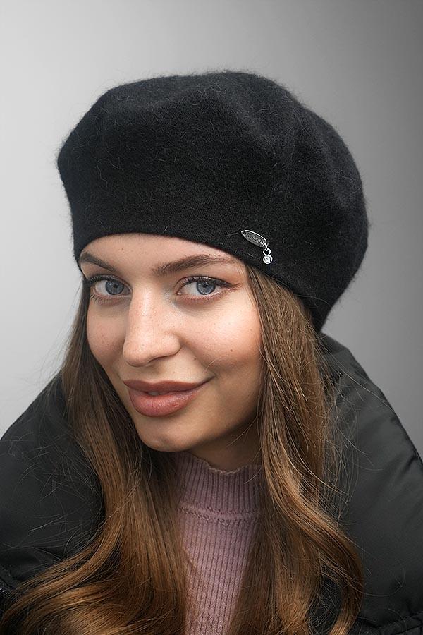 Берет шерстяной Braxton Донна женский Черный (7218)