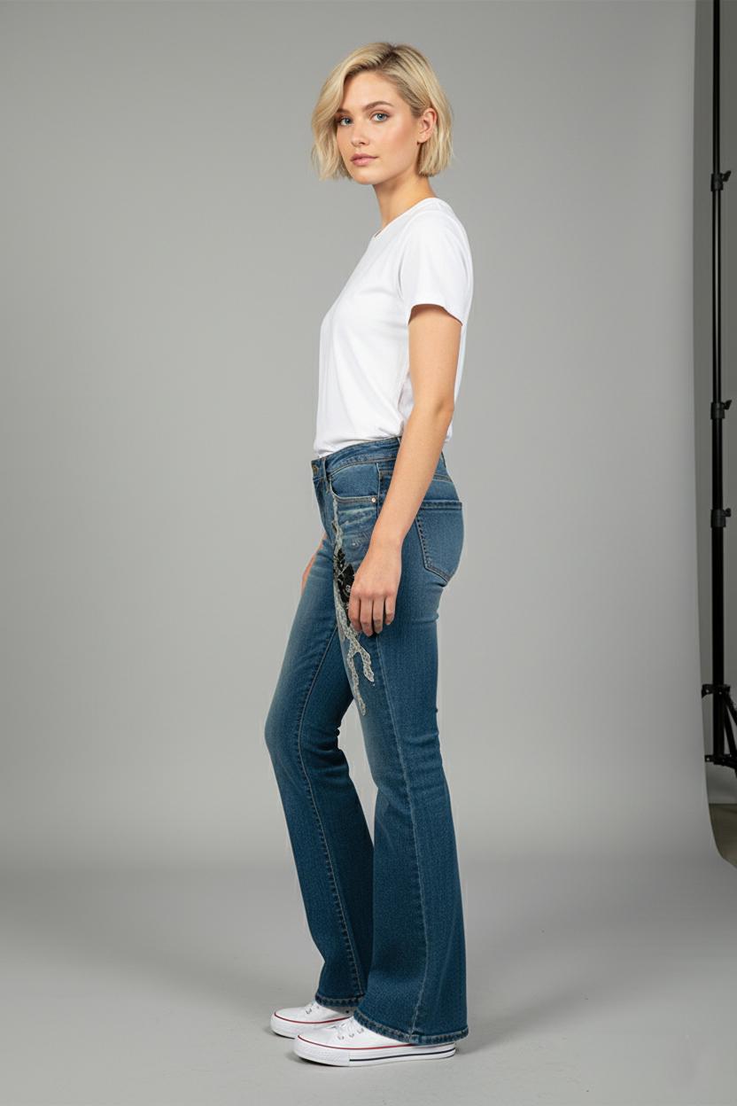 Джинсы женские Tantra S-1470 винтажные р. 48 Синий (17852174) - фото 6