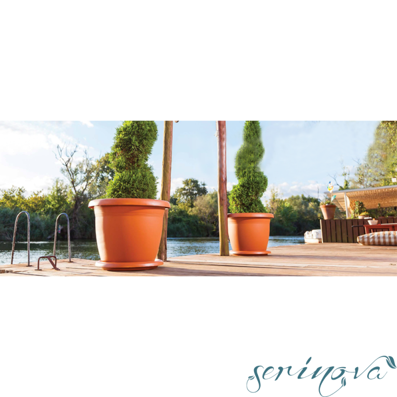 Горшок для цветов Serinova Villa круглый 110 л 68x53 см Терракотовый - фото 2