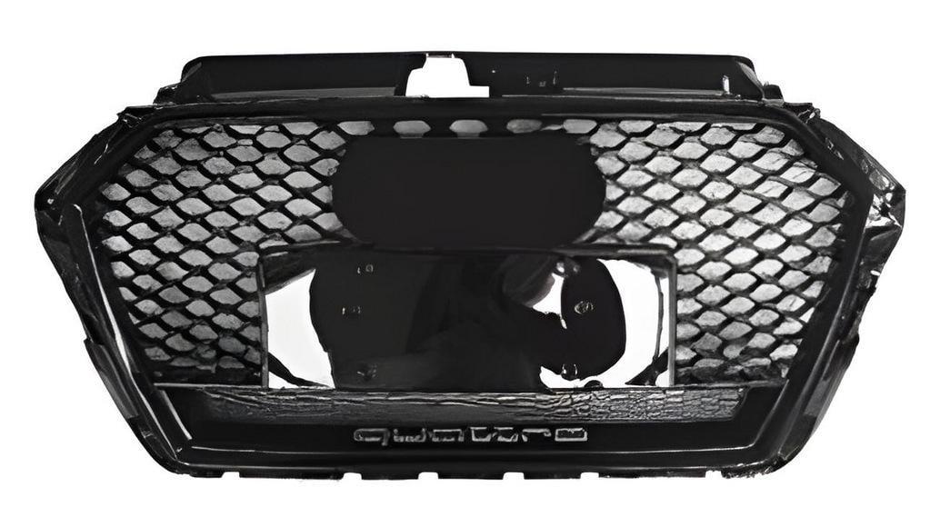 Передняя решетка RS-style с надписью Quarrto 2016-2020 GT Tuning для Audi A3 2012-2020 ABS Черный