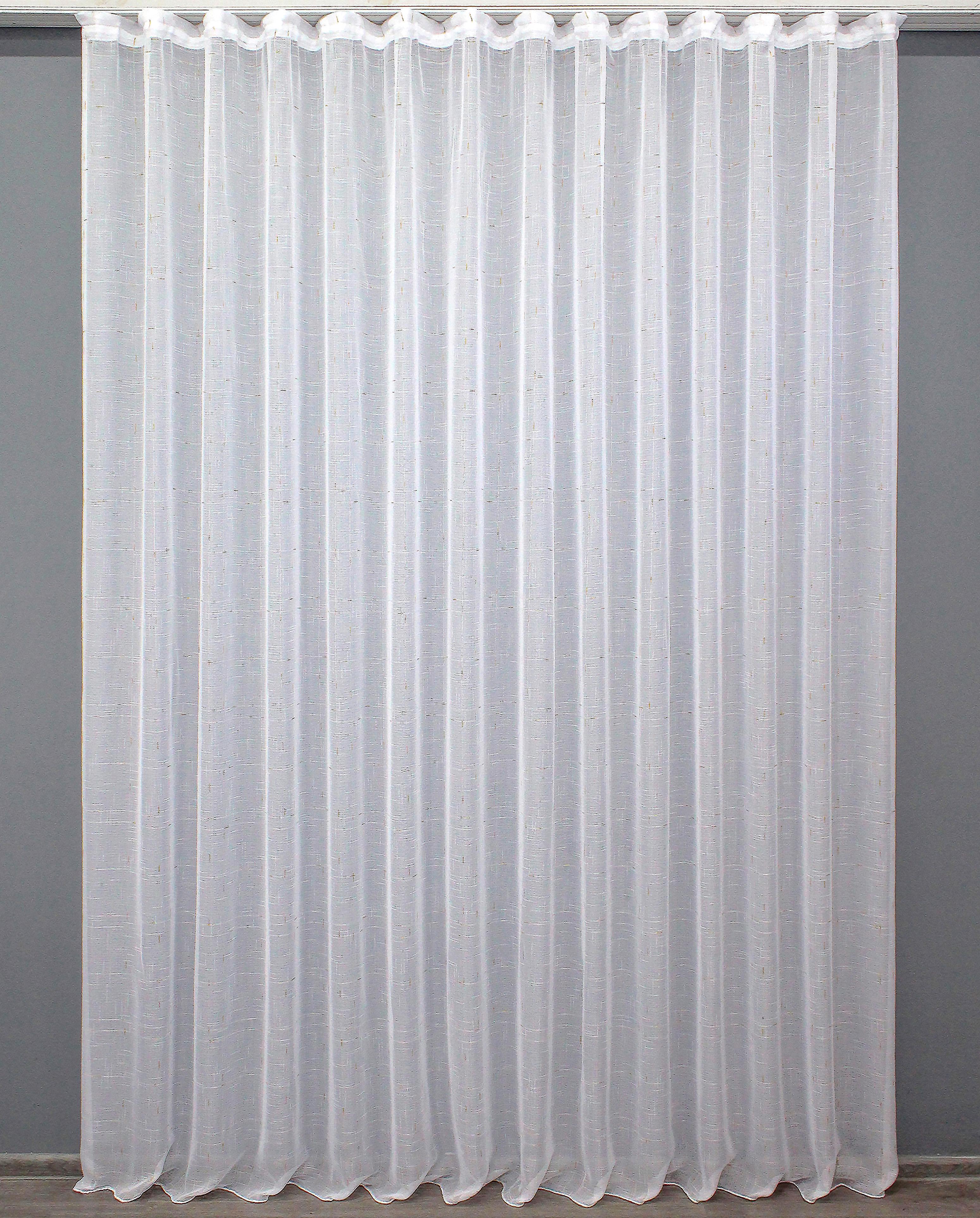 Тюль VR-Textil 1376т Івонна Льон 300х270 см Білий з золотистим (43-103)