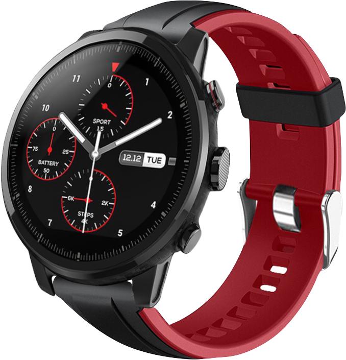 Ремінець Coholl для Amazfit Stratos 22 мм Black/Red (16267)