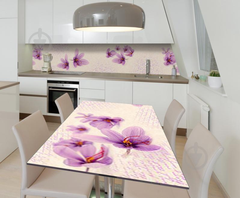 Наклейка 3Д виниловая на стол Zatarga «Записки эдельвейса» 600х1200 мм для домов, квартир, столов, кофейн,