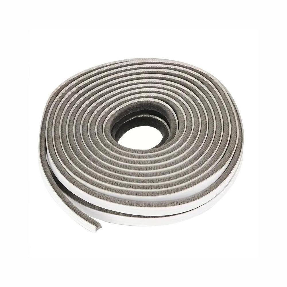 Уплотнитель самоклеящийся с ворсом для окон и дверей 10 м Серый (3000004233)