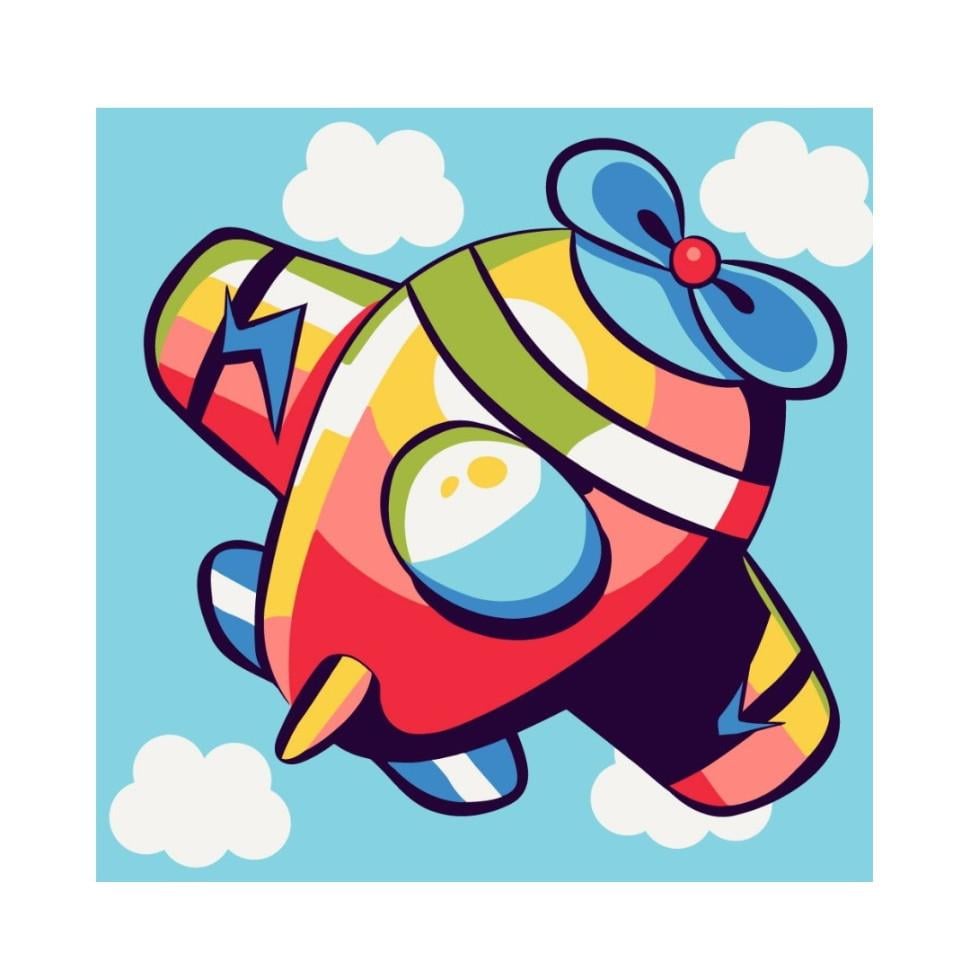 Роспись на холсте Brushme Яркий вертолет 20х20 см (MBS008)