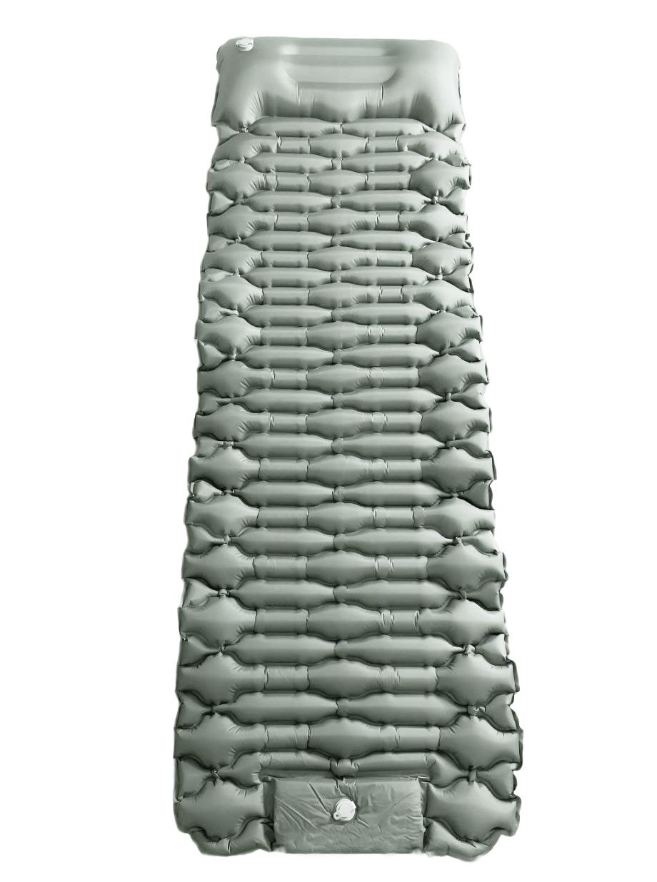 Коврик-каремат надувной с подушкой и встроенным насосом Серый (27194574)