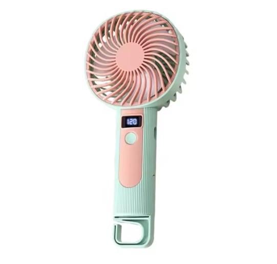 Вентилятор ручной Handheld Fan FY083 портативный с подставкой и крючком LED-дисплей 120 скоростей 1 Вт Бирюзовый (3125168352) Вентилятор ручной Handheld Fan FY083 портативный с подставкой и крючком LED-дисплей 120 скоростей 1 Вт Бирюзовый (3125168352)