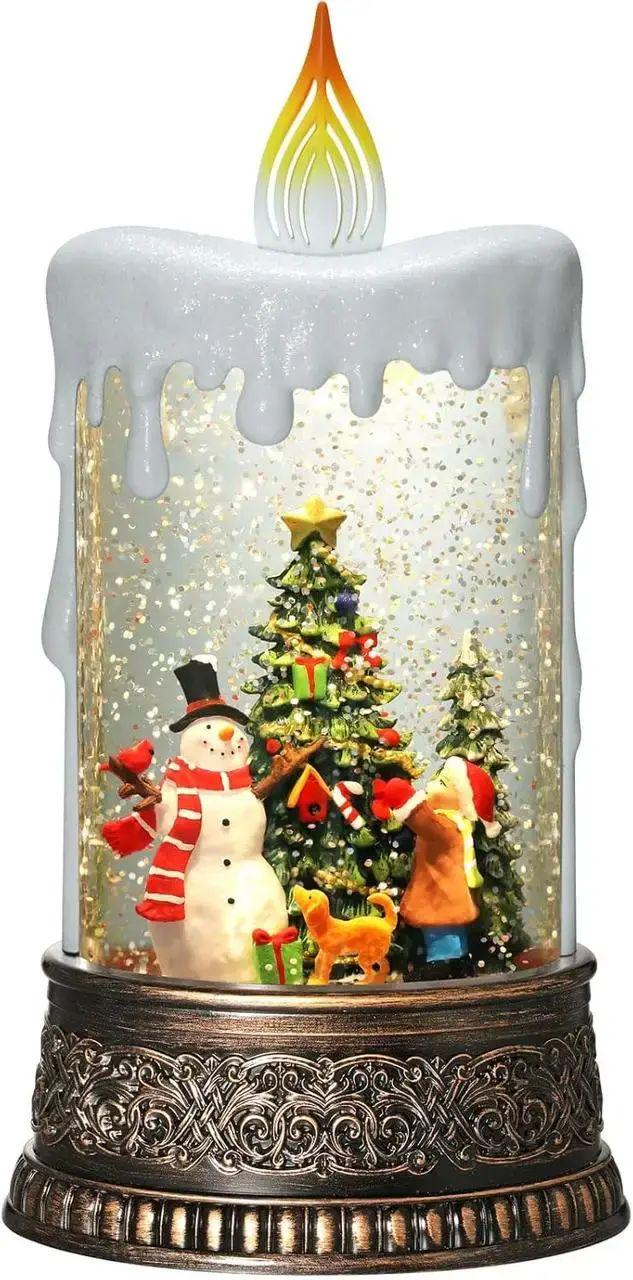 Новогодний ночник Свеча со снеговиком XMAS WDL-23016B 10087 (31457711)