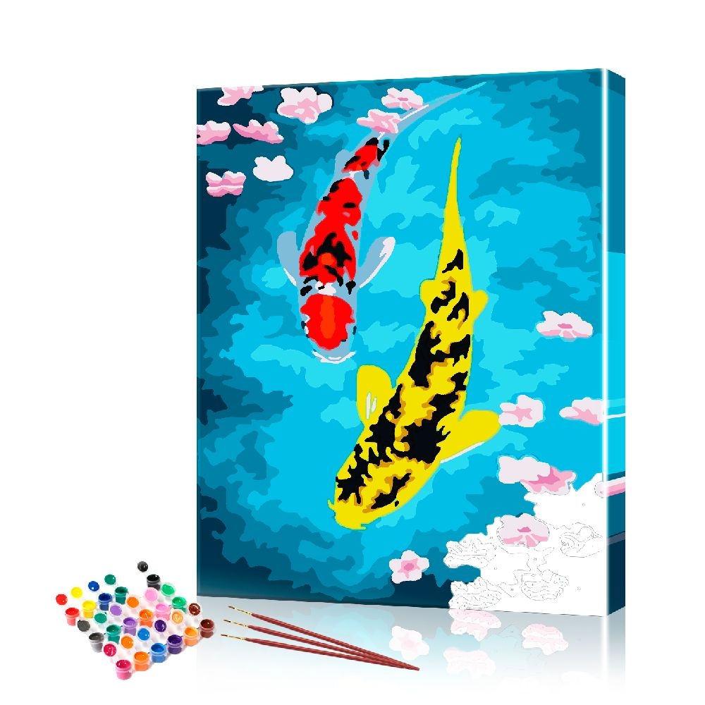 Картина по номерам ArtSale Карпы кои PBN0661 40х50 см