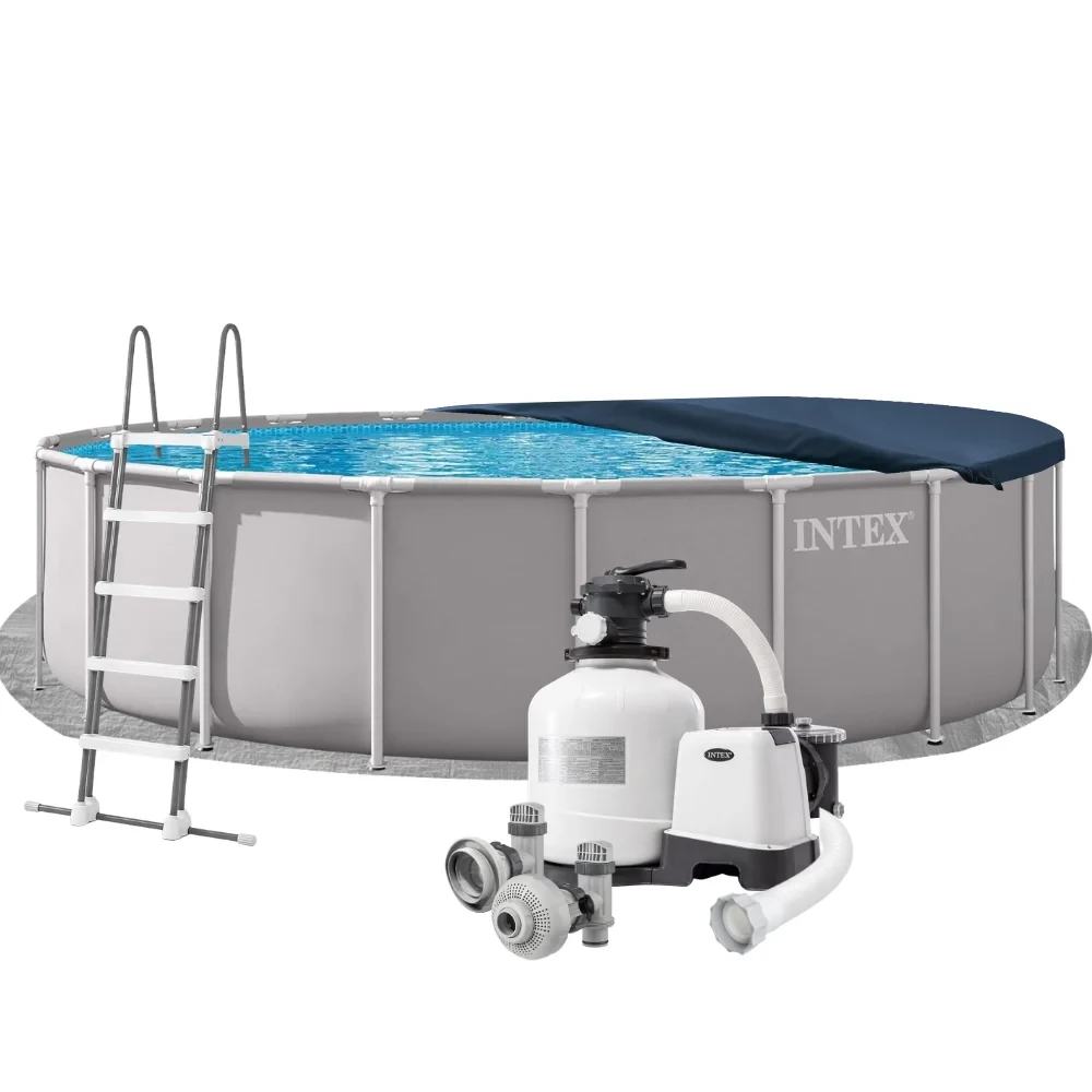 Бассейн каркасный круглый Intex 26756-5 Prism Frame 610х132 см с песчаным фильтром/тентом/лестницей Серый (147-9-26756-5) Бассейн каркасный круглый Intex 26756-5 Prism Frame 610х132 см с песчаным фильтром/тентом/лестницей Серый (147-9-26756-5)