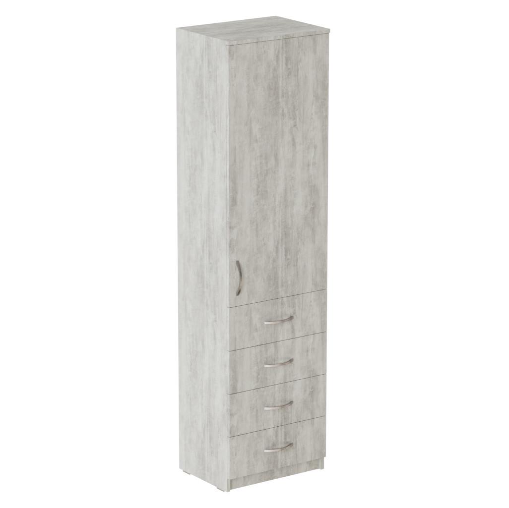 Пенал Ferrum-decor Анжело на 3 полки с дверью и 4 ящиками ДСП 16 мм 1900x500x380 мм Бетон (FRD-104970)
