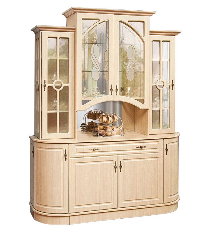 Буфет-витрина для кабинета Світ Меблів Цезарь 1700х585х2235 мм Клен (40755)