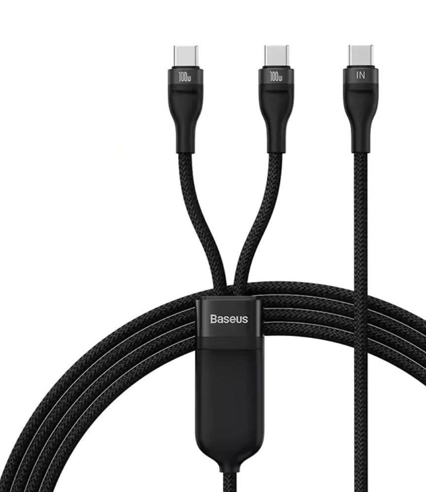 Кабель Baseus Fast Charging 2 Type-C 100W 2в1 1,5 м Black (25397381)