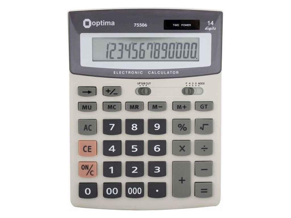 Калькулятор Optima O75506 настольный 14 разрядов (1052151) Калькулятор Optima O75506 настольный 14 разрядов (1052151)