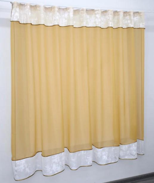 Гардина на кухню/балкон однотонная 270х170 см Золотистый/Белый (00к 59-720) - фото 2 Гардина на кухню/балкон однотонная 270х170 см Золотистый/Белый (00к 59-720) - фото 2