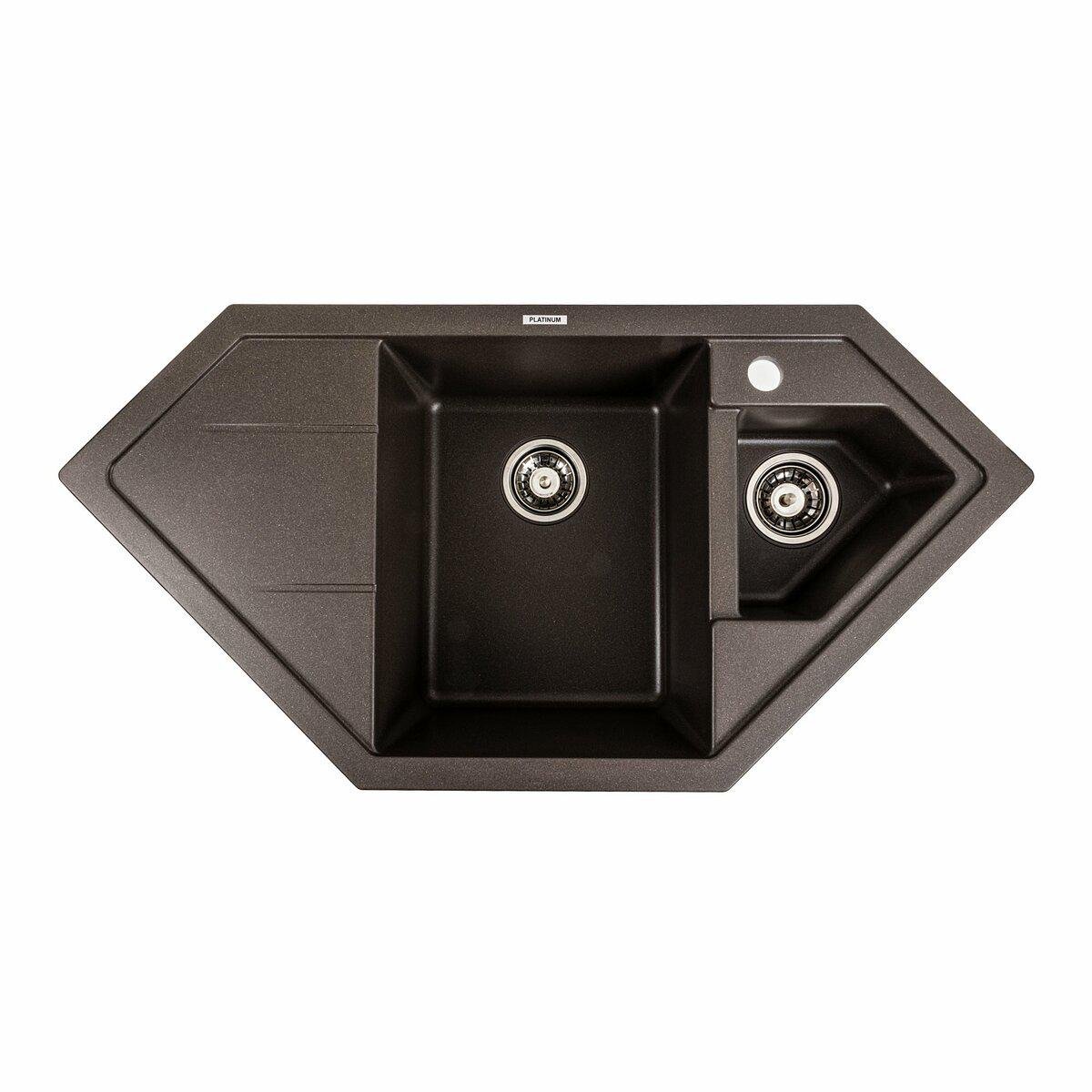 Мойка для кухни гранитная Platinum 9950 PANDORA Темная скала матовый (9950-19) Мойка для кухни гранитная Platinum 9950 PANDORA Темная скала матовый (9950-19)