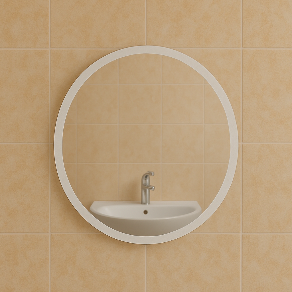 Зеркало круглое MPS-29 50х50 мм без подсветки пескоструйное